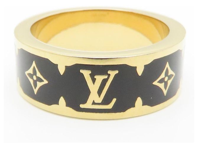 Louis Vuitton Flight Mode Nano Gram Emaille Ring Schwarz Golden - Ansicht 4