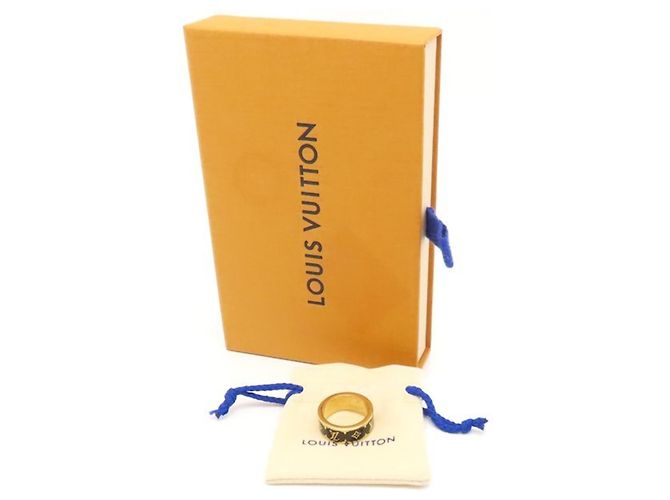 Louis Vuitton Flight Mode Nano Gram Emaille Ring Schwarz Golden - Ansicht 8