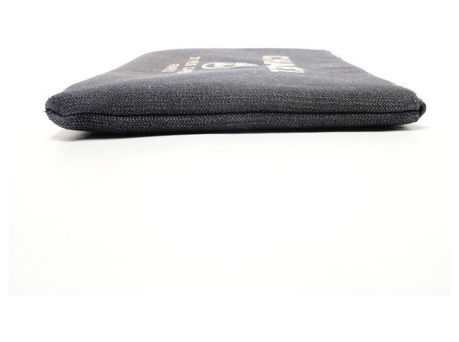 Borsa clutch in denim con logo Chanel 21a serie 2015-2016 Blu - vista 4