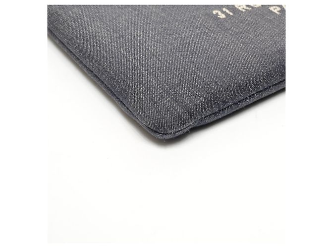 Borsa clutch in denim con logo Chanel 21a serie 2015-2016 Blu - vista 5