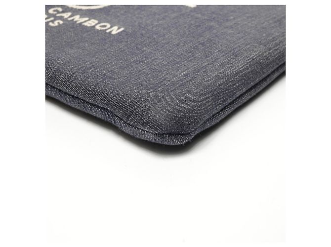 Borsa clutch in denim con logo Chanel 21a serie 2015-2016 Blu - vista 6