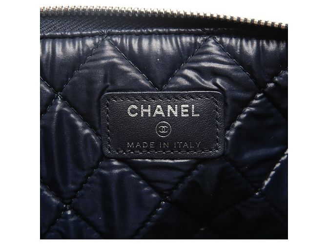 Borsa clutch in denim con logo Chanel 21a serie 2015-2016 Blu - vista 9