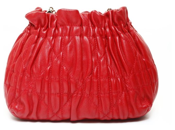 Borsa a Spalla Mini Perla Cannage Christian Dior Rosso - view 2