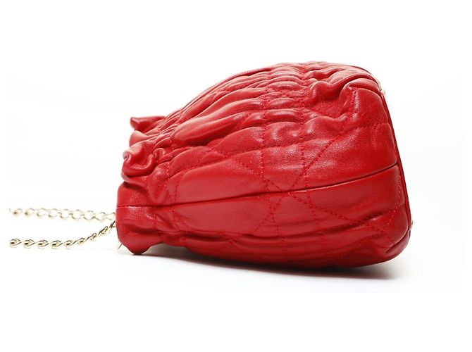 Borsa a Spalla Mini Perla Cannage Christian Dior Rosso - view 3