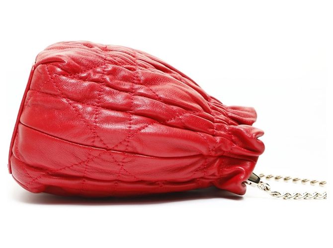 Borsa a Spalla Mini Perla Cannage Christian Dior Rosso - view 4