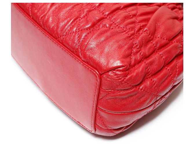 Borsa a Spalla Mini Perla Cannage Christian Dior Rosso - view 6