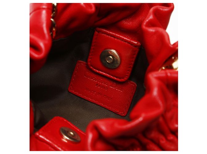 Borsa a Spalla Mini Perla Cannage Christian Dior Rosso - view 9
