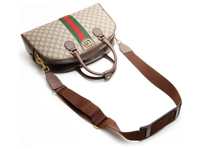 Borsa da viaggio Gucci GG Supreme Marrone - vista 8
