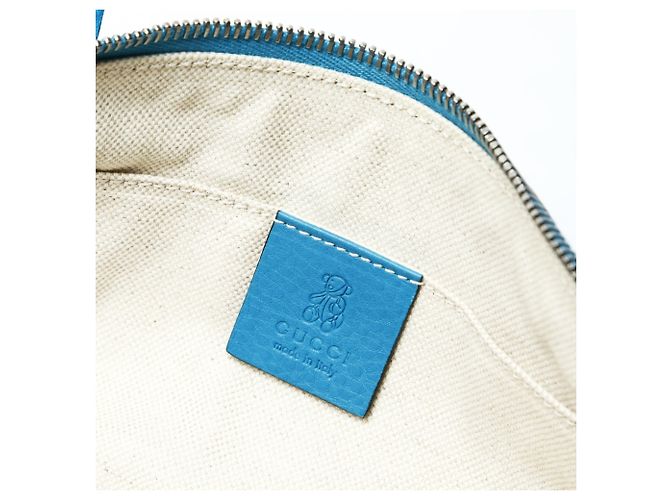 Borsa in pelle Gucci Soho blu - vista 10
