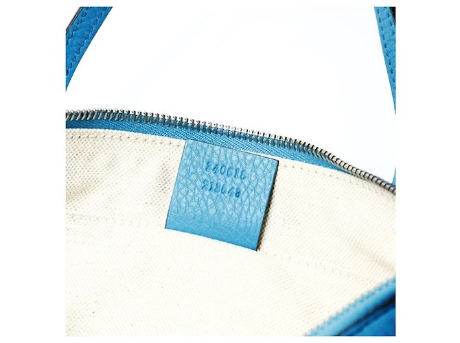 Borsa in pelle Gucci Soho blu - vista 11
