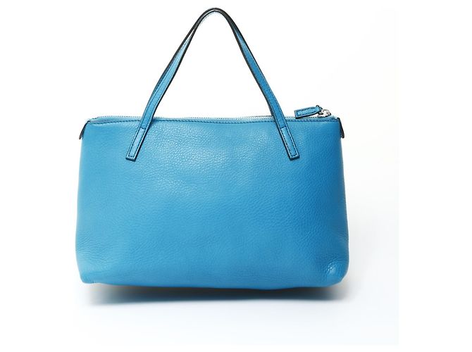 Borsa in pelle Gucci Soho blu - vista 2