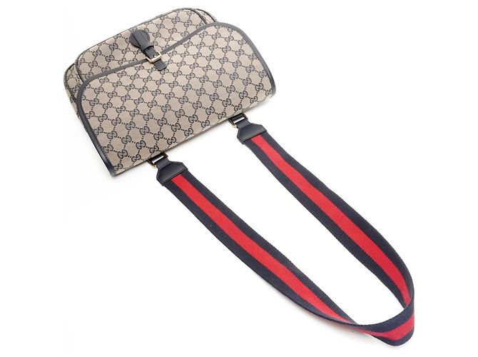 Borsa Messenger in Tela GG Gucci Beige - vista 9