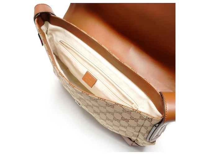 Borsa a Spalla Gucci GG Canvas Marrone - vista 10
