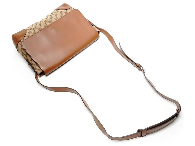 Borsa a Spalla Gucci GG Canvas Marrone - vista 7