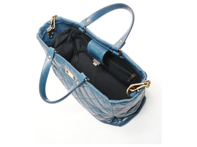 CHANEL 15 Serie 2011 Borsa Tote Blu - vista 10