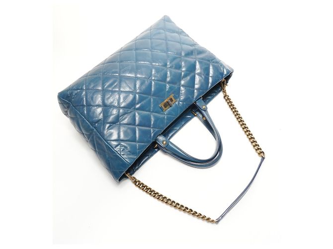 CHANEL 15 Serie 2011 Borsa Tote Blu - vista 8