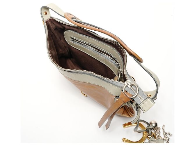Borsa in pelle Chloé Kerala a spalla in marrone - vista 10
