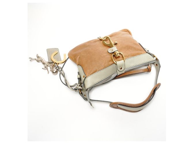 Borsa in pelle Chloé Kerala a spalla in marrone - vista 8