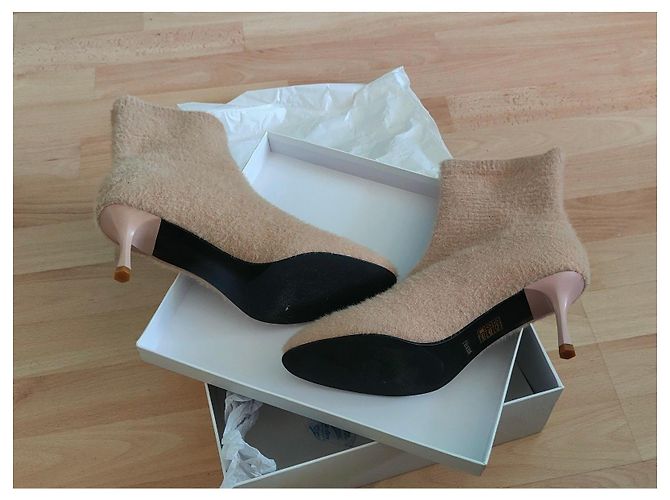Max & Moi Beige Stricksocken Stiefeletten - Ansicht 3
