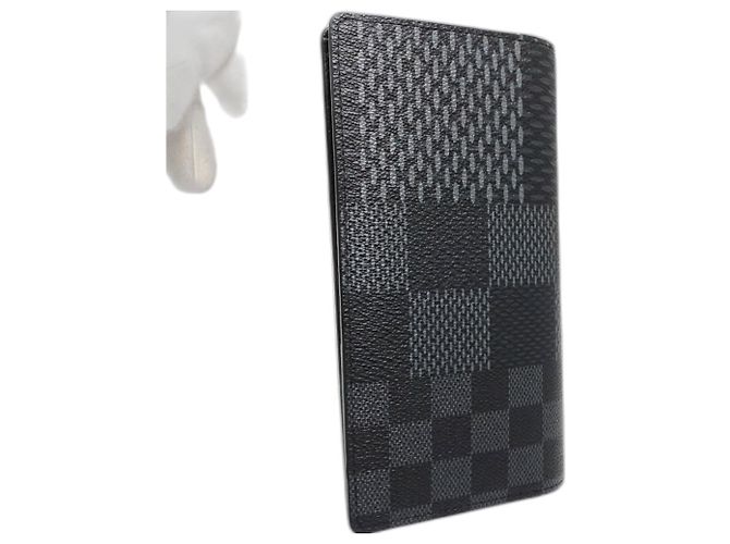 Brazza Louis Vuitton Damier Graphite 3D Long Wallet Black - view 4