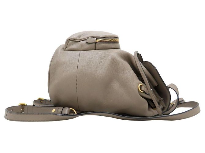 Grauer Leder-Rucksack Prada 1BZ035 Braun - Ansicht 3