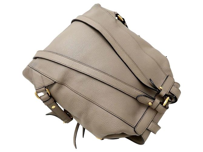 Grauer Leder-Rucksack Prada 1BZ035 Braun - Ansicht 5
