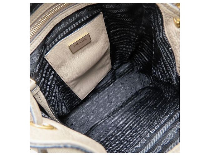 Grauer Leder-Rucksack Prada 1BZ035 Braun - Ansicht 6