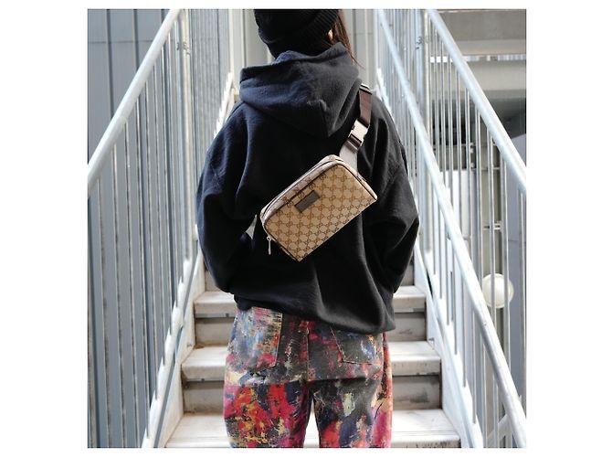 Marsupio Gucci GG in tela marrone - vista 15
