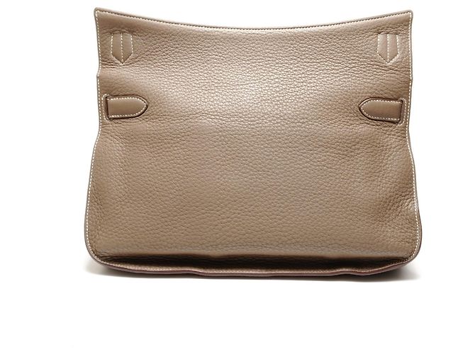 Borsa a Spalla Hermès Jypsiere 34 Grigia Marrone - vista 2