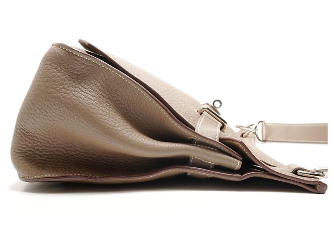 Borsa a Spalla Hermès Jypsiere 34 Grigia Marrone - vista 4
