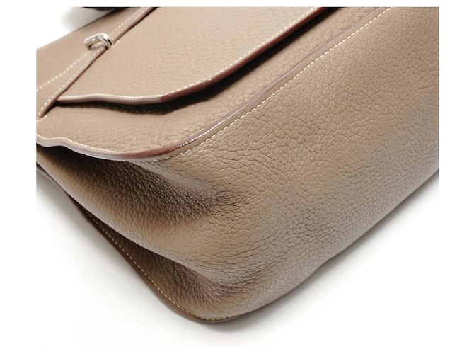 Borsa a Spalla Hermès Jypsiere 34 Grigia Marrone - vista 5