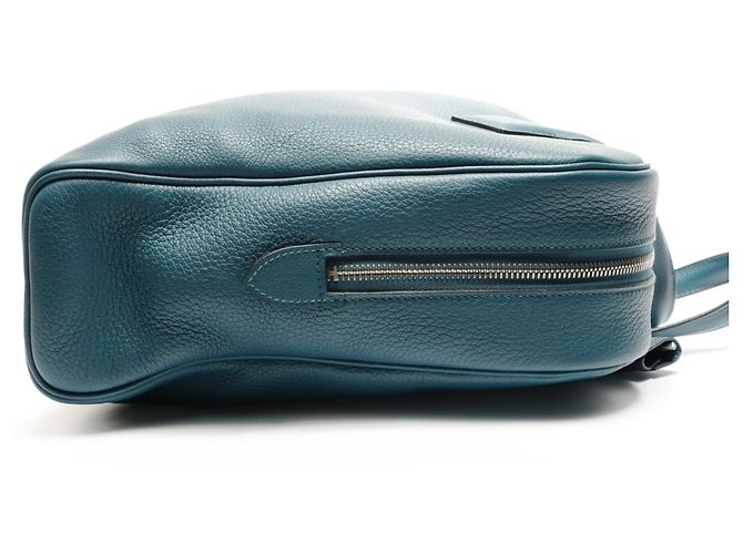 Borsa a mano Hermès Victoria II con stampa T Blu - vista 4