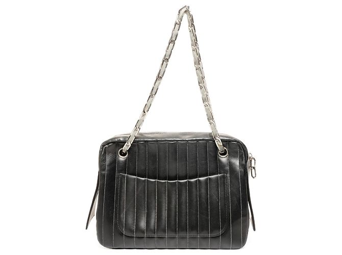 Borsa a Spalla in Pelle di Agnello Chanel Nero - vista 2