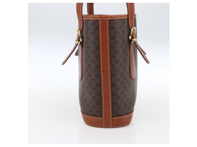 Céline Celine Vintage Macadam Canvas and Leather Marrone - vista 3