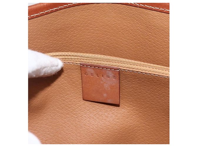 Céline Celine Vintage Macadam Canvas and Leather Marrone - vista 6