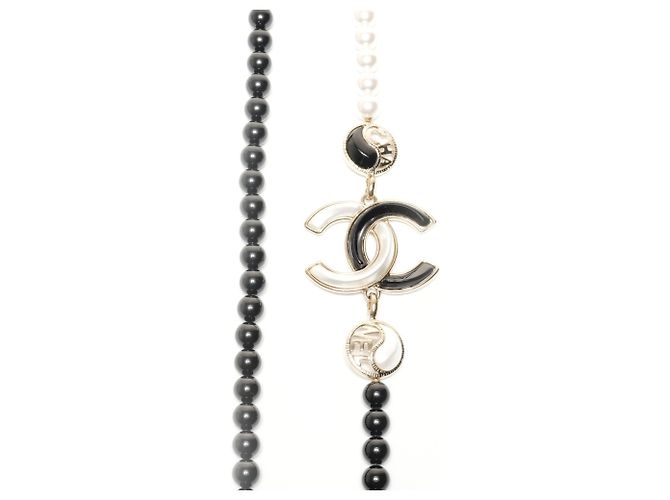 CHANEL A23C Coco Mark Perlenkette Schwarz - Ansicht 3