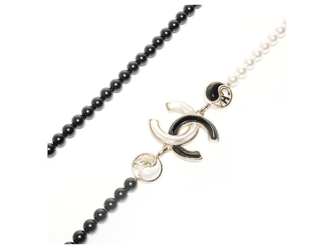 CHANEL A23C Coco Mark Perlenkette Schwarz - Ansicht 4