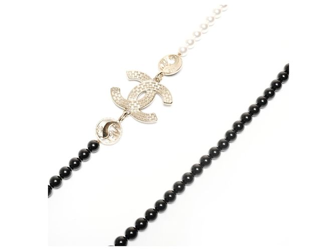 CHANEL A23C Coco Mark Perlenkette Schwarz - Ansicht 9
