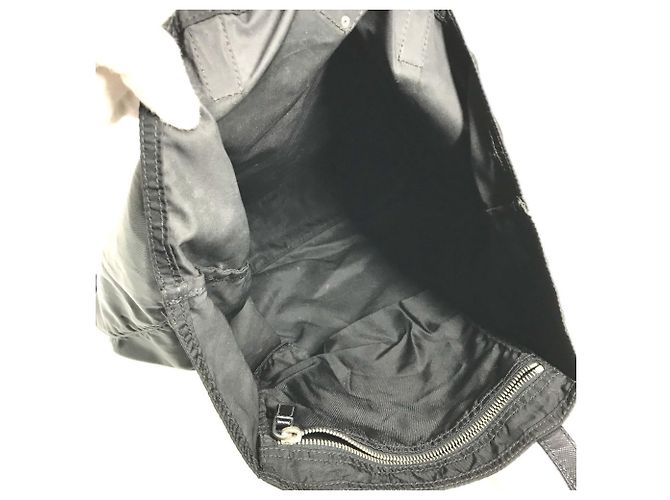 Borsa tote con placca logo triangolo Prada Nero - vista 10