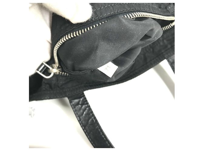 Borsa tote con placca logo triangolo Prada Nero - vista 11