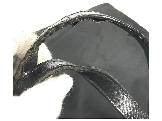 Borsa tote con placca logo triangolo Prada Nero - vista 13