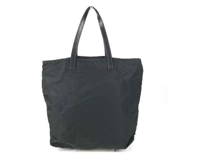 Borsa tote con placca logo triangolo Prada Nero - vista 2