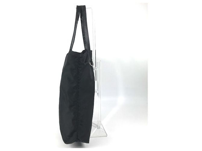 Borsa tote con placca logo triangolo Prada Nero - vista 3