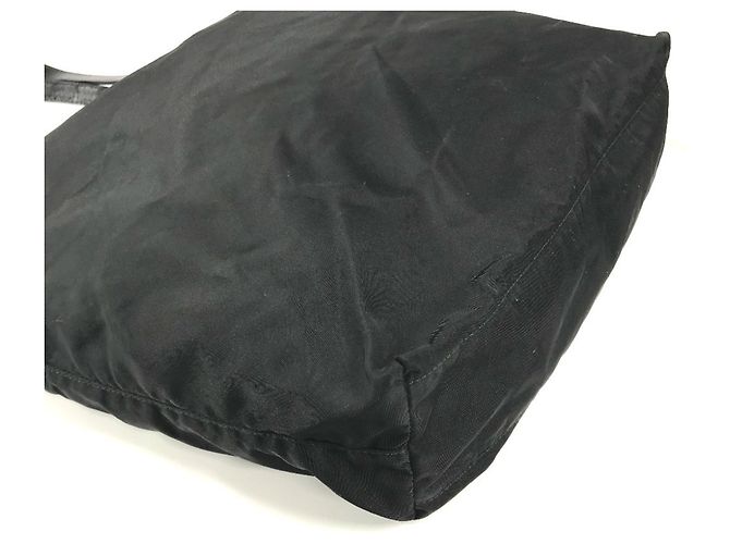 Borsa tote con placca logo triangolo Prada Nero - vista 7