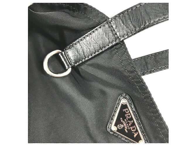 Borsa tote con placca logo triangolo Prada Nero - vista 9