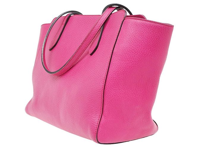 Gucci Swing Tote Leather Medium Pink - view 4
