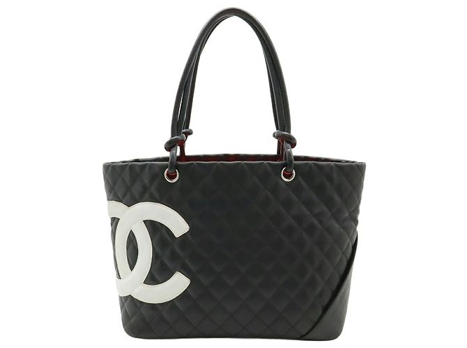 Chanel Cambon Linie Schultertasche Schwarz Pink Weiß - Ansicht 2