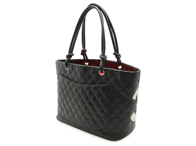 Chanel Cambon Linie Schultertasche Schwarz Pink Weiß - Ansicht 3