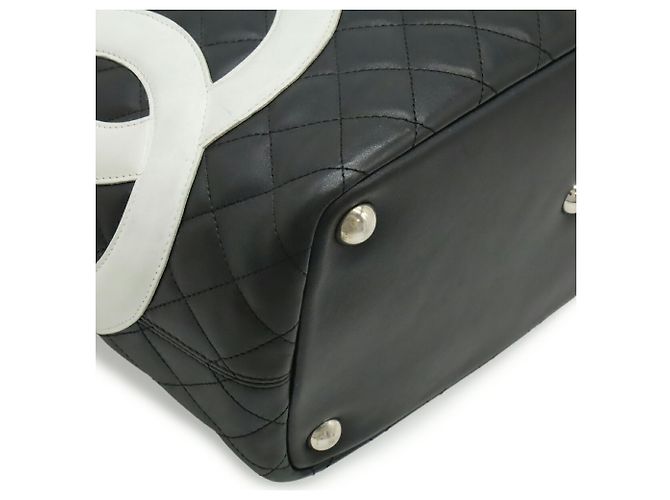 Chanel Cambon Linie Schultertasche Schwarz Pink Weiß - Ansicht 4