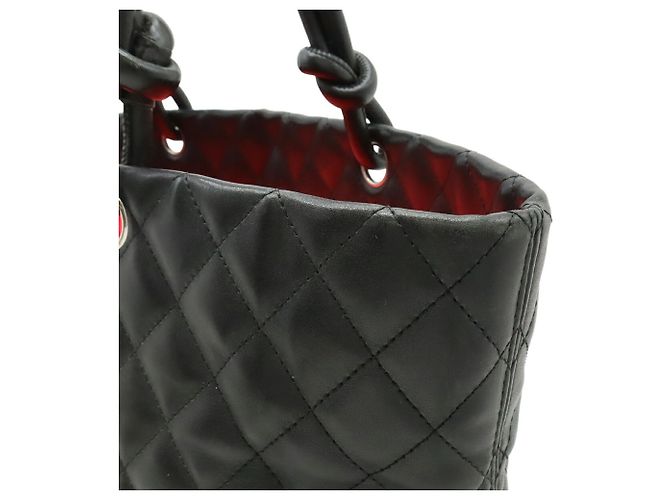 Chanel Cambon Linie Schultertasche Schwarz Pink Weiß - Ansicht 8